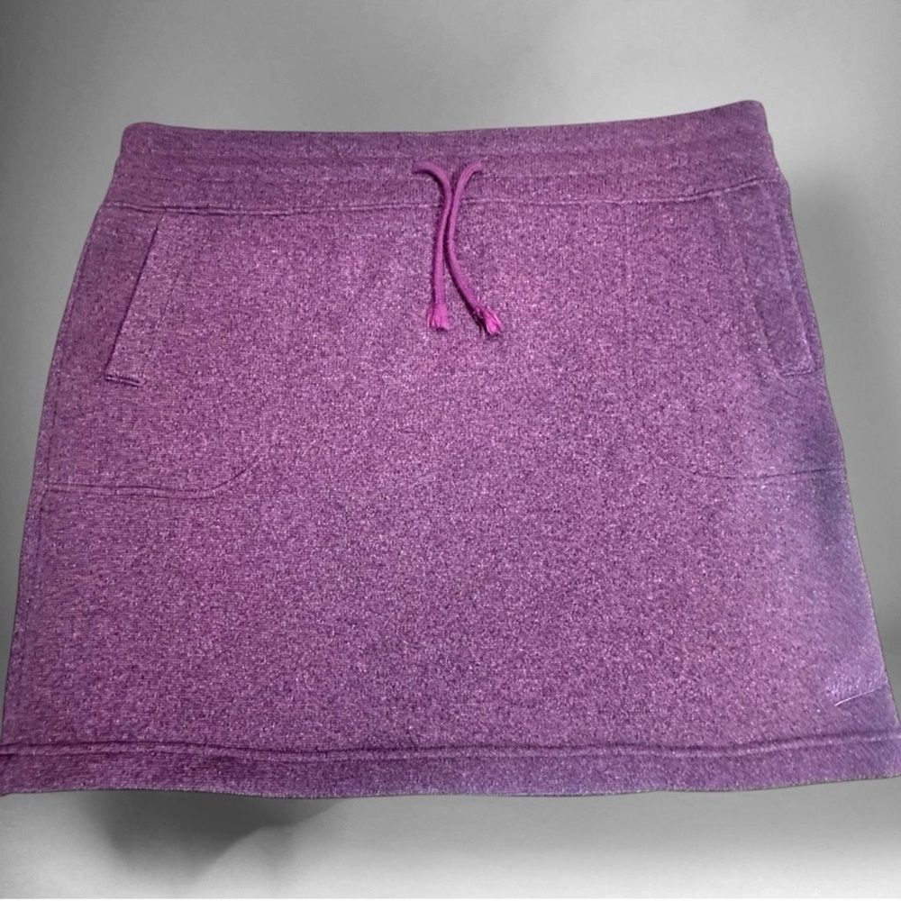 Woolrich Women XL Heather Purple Skirt Drawstring Waist Pockets Mini Athleisure